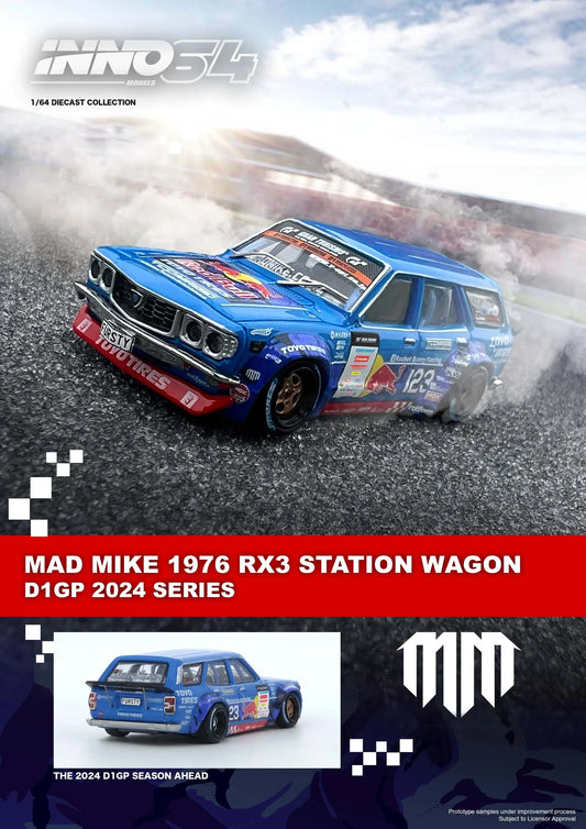 INNO64 - Mad Mike Mazda RX-3 Station Wagon D1GP 2024 - Scale 1/64 IN64-RX3P-D1GP24