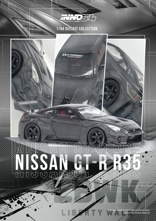 INNO64 - Skyline GTR R35 LBWK Super Silhouette 35GT-RR tout carbone - Échelle 1/64 IN64-LBWKR35-FC