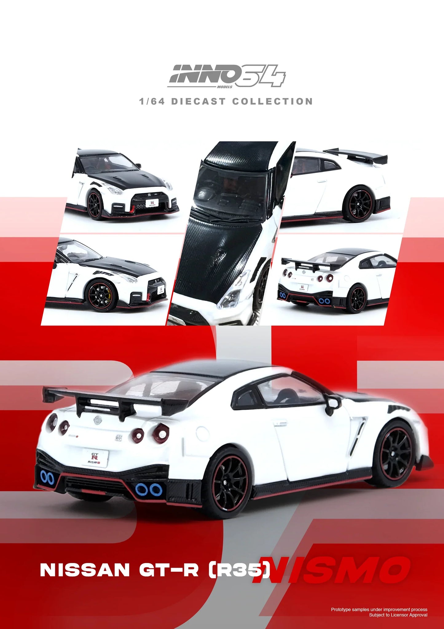 INNO64 - NISSAN GT-R (R35) NISMO White - Scale 1/64 IN64-R35N-WHI