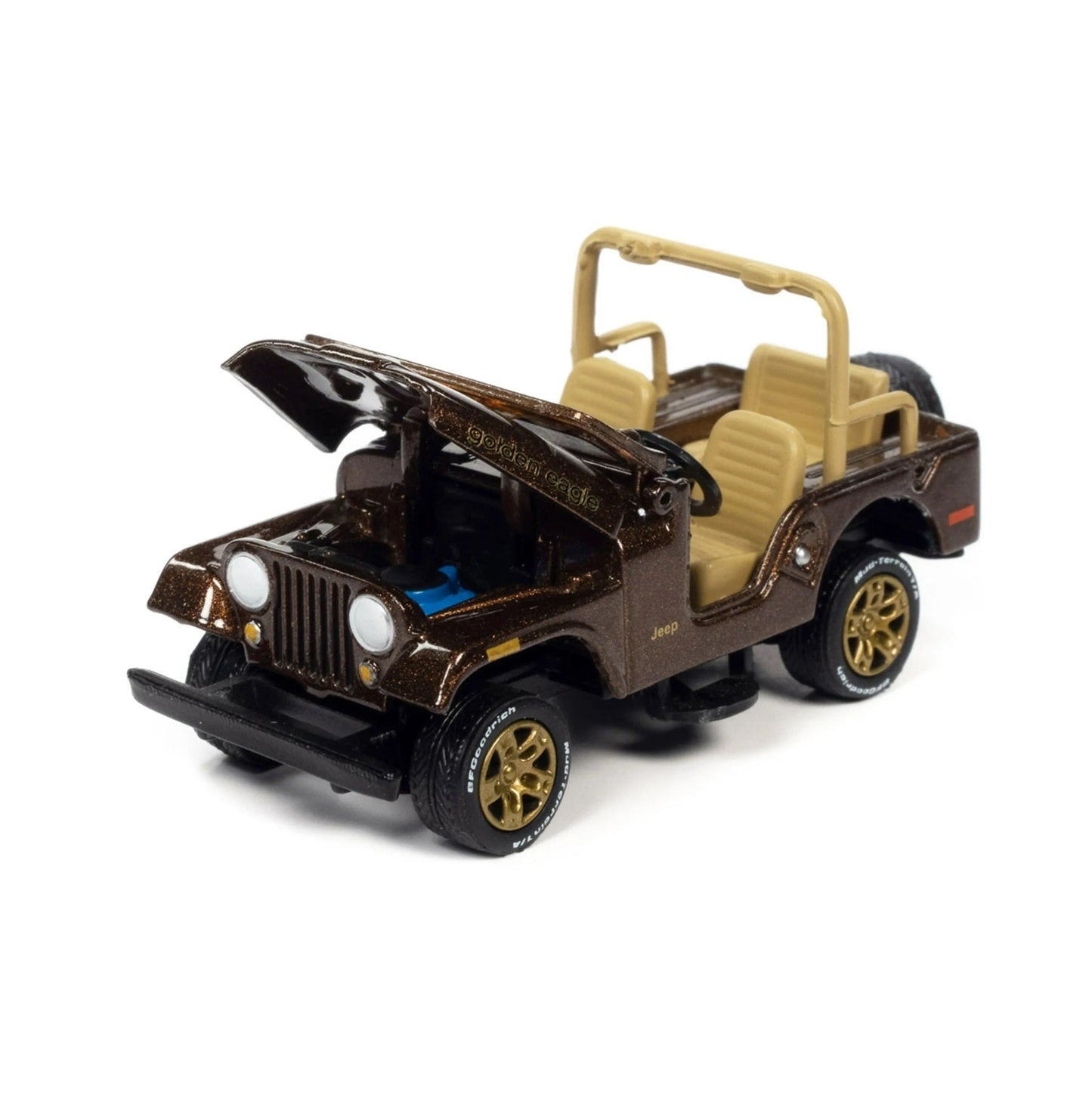 Johnny Lightning - Jeep CJ-5 Golden Eagle Mocha Brown Poly Met. - Scale 1/64