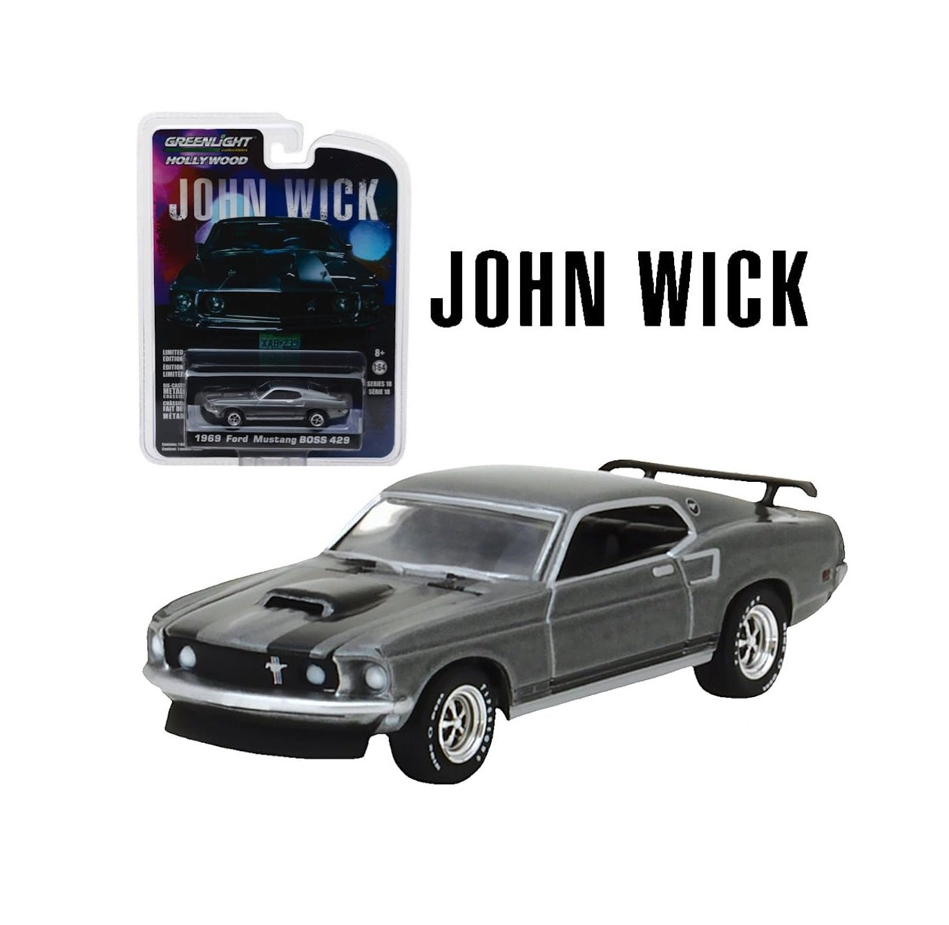 Greenlight - John Wick (2014) Movie 1969 Ford Mustang Boss 429 - Greenlight - Scale 1/64