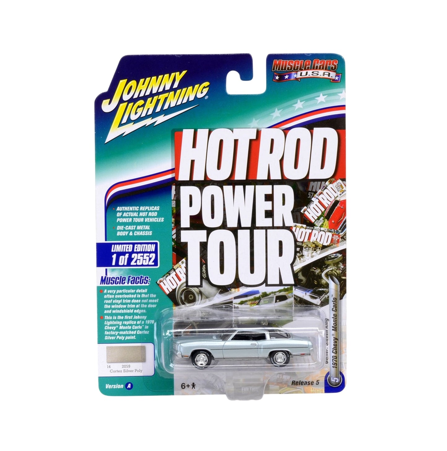 Johnny Lightning - 1970 Chevy Monte Carlo Cortez Silver Poly "Muscle Cars USA" - Scale 1/64