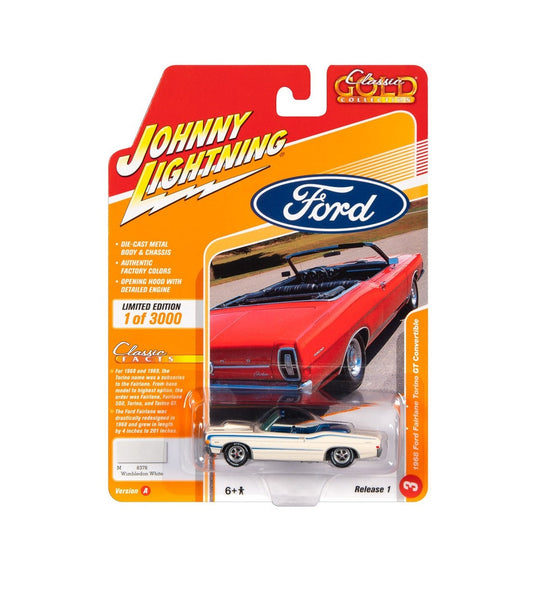 Johnny Lightning - 1968 Ford Fairlane Torino GT Convertible Wimbledon White "Classic Gold Collection" - Scala 1/64