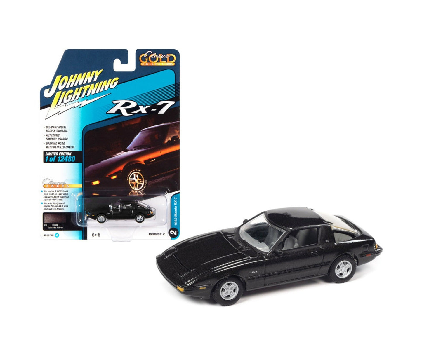 Johnny Lightning - 1982 Mazda RX7 Tornado Silver "Classic Gold Collection" - Scala 1/64
