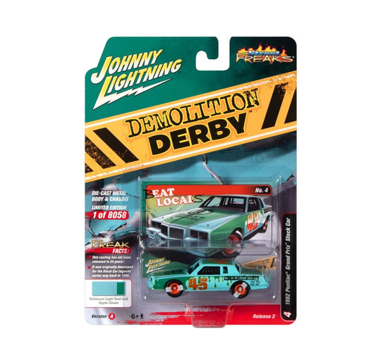 Johnny Lightning - 1982 Pontiac Grand Prix Stock Car "Demolition Derby" Green - Scala 1/64