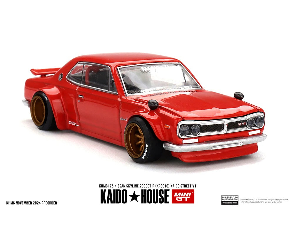 Mini GT - Nissan Skyline 2000GT-R KPGC10 Kaido Street V1 Red - KAIDO HOUSE - Scala 1/64 KHMG175