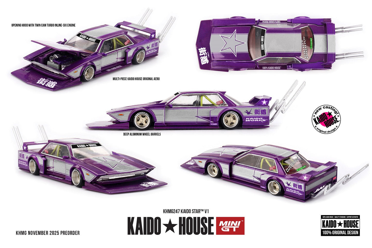 [PRE-ORDER] - Mini GT - Kaido Star V1 1985 - Kaido House - Scale 1/64 KHMG247