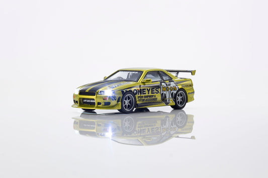 [PRE-ORDER] Kyosho - Nissan Skyline GTR (R34) MOONEYS 1 with led 2026 - Scala 1/64 07134LM1