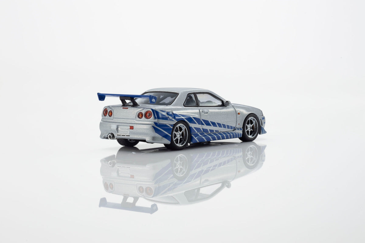[PRE-ORDER] Kyosho - Nissan Skyline R34 GT-R ( R34 ) Fast & Furious Brian O'Conner with Led MOTN Base Compatible - Scale 1-64 07134LFFA