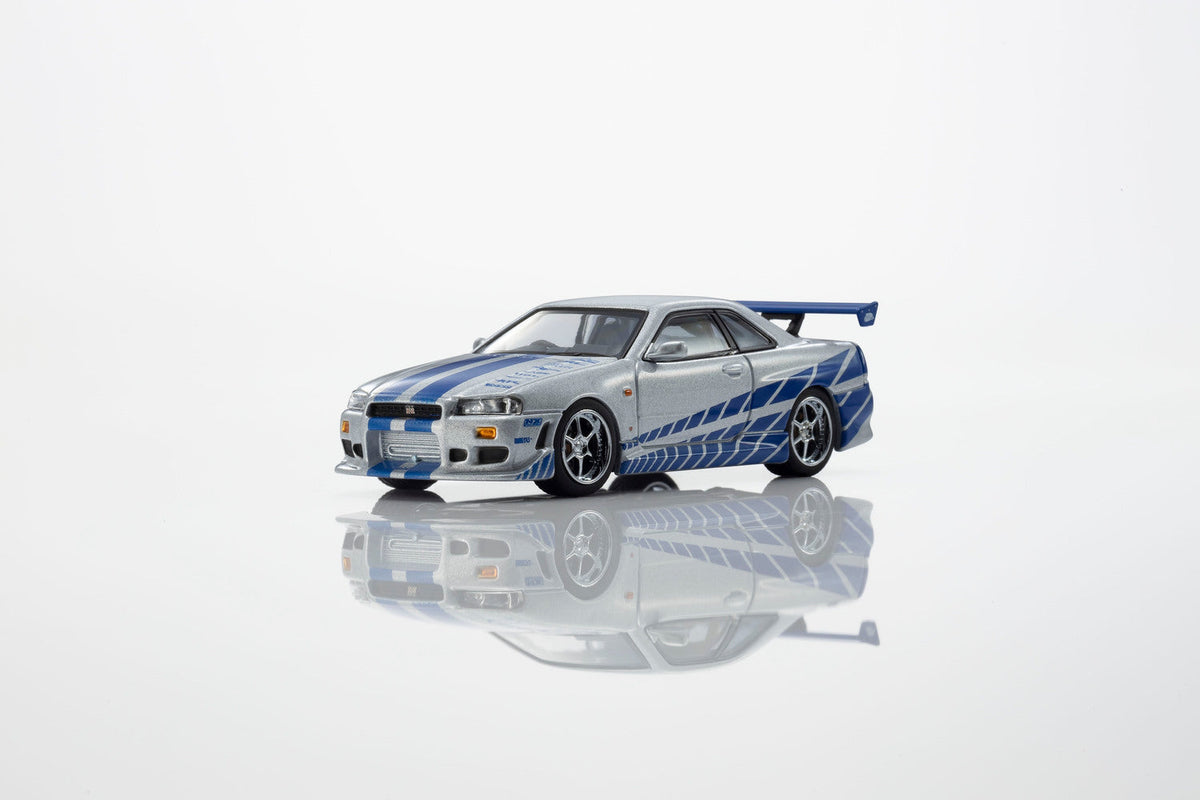 [PRE-ORDER] Kyosho - Nissan Skyline R34 GT-R ( R34 ) Fast & Furious Brian O'Conner with Led MOTN Base Compatible - Scale 1-64 07134LFFA