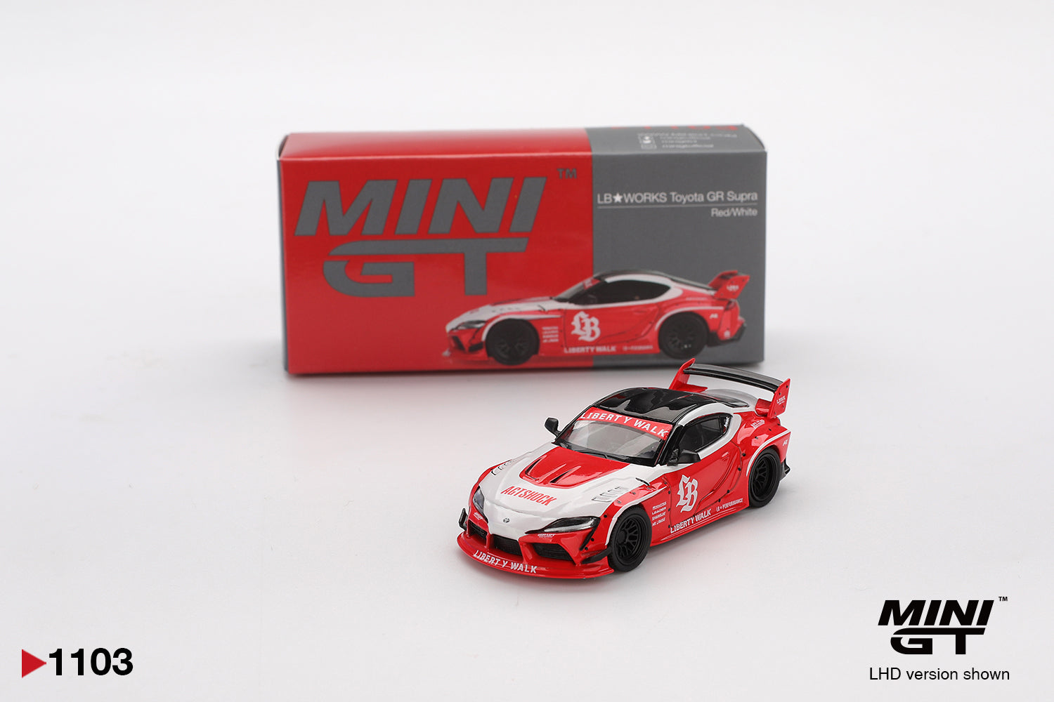 Mini GT - LB☆WORKS Toyota GR Supra Red / White - Scale 1/64