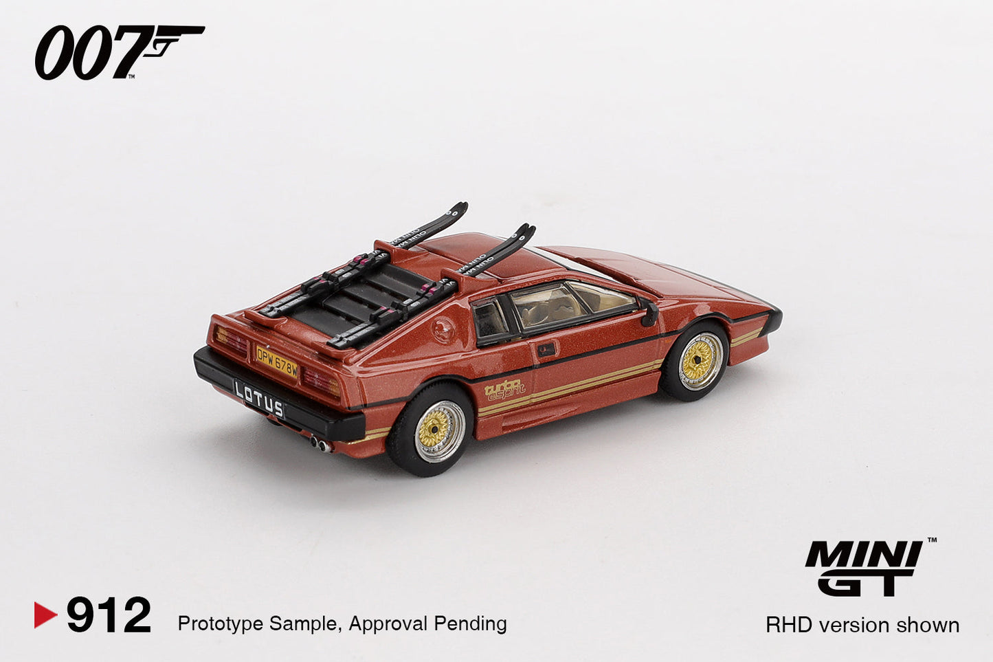 [PRE-ORDER] Mini GT - Lotus Esprit Turbo "For Your Eyes Only" 007 James Bond - Scala 1-64 MGT00912-007E English Packaging