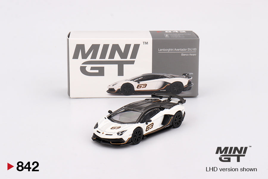 Mini GT - Lamborghini Aventador SVJ 63 Bianco Asopo - Scale 1/64 MGT00842-L