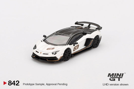 Mini GT - Lamborghini Aventador SVJ 63 Bianco Asopo - Scale 1/64 MGT00842-R