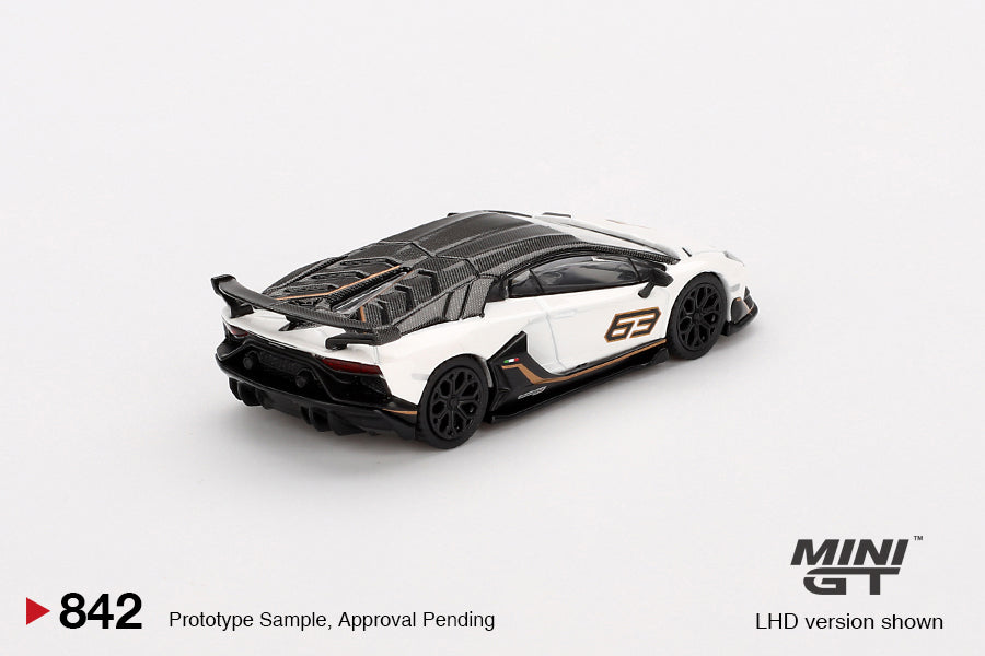 Mini GT - Lamborghini Aventador SVJ 63 Bianco Asopo - Scale 1/64 MGT00842-L