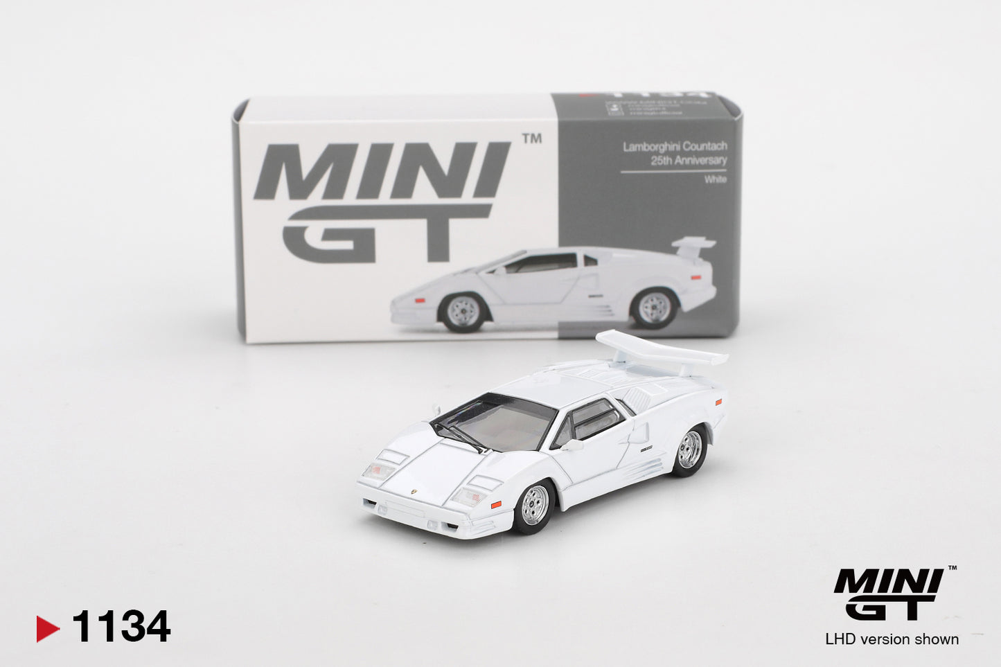Mini GT - Lamborghini Countach 25e anniveRSaire Blanche - Échelle 1/64 MGT01134-L