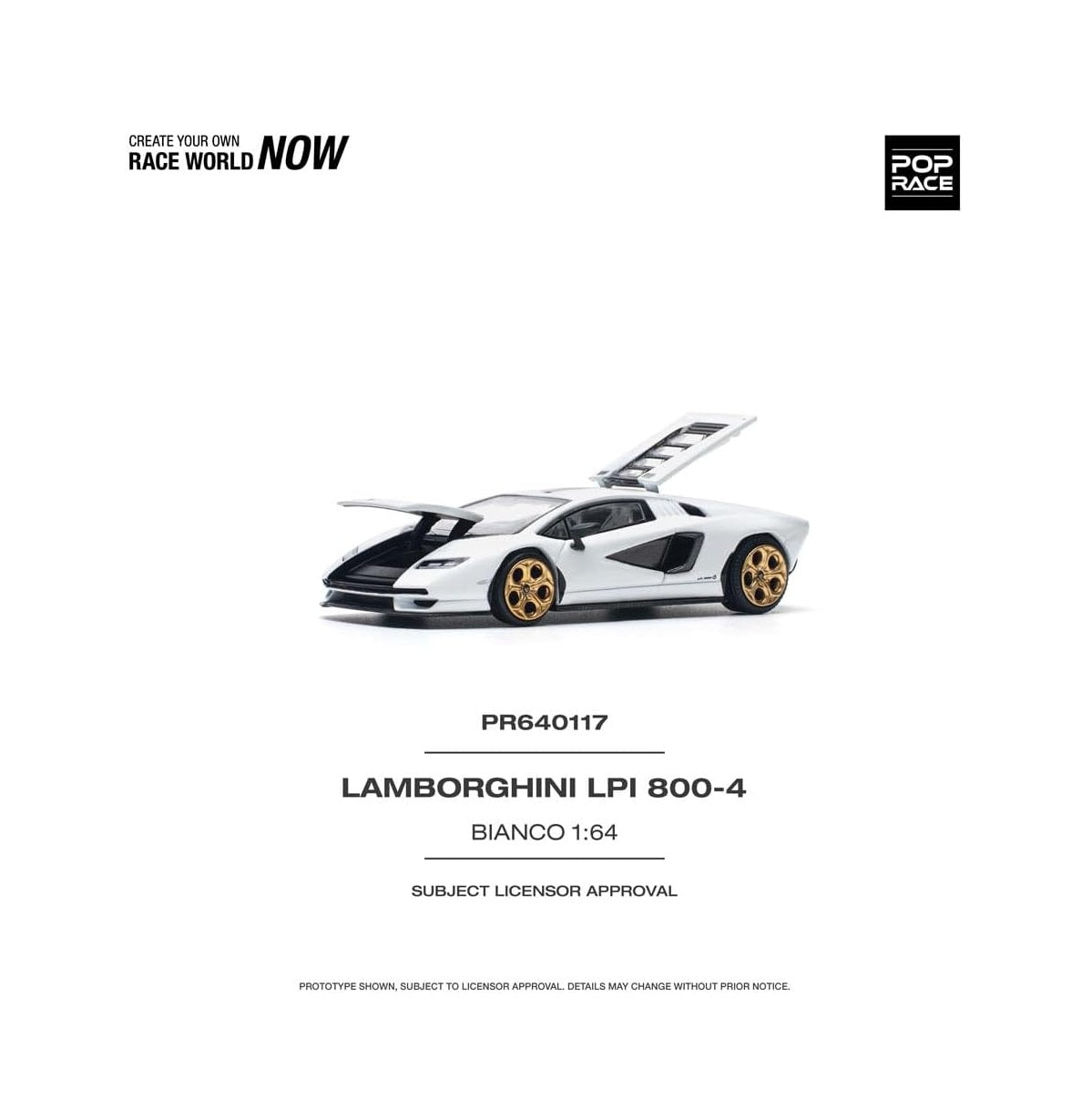Pop Race - Lamborghini Countach LPI 800-4 Bianco Scala 1/64 PR64-0117