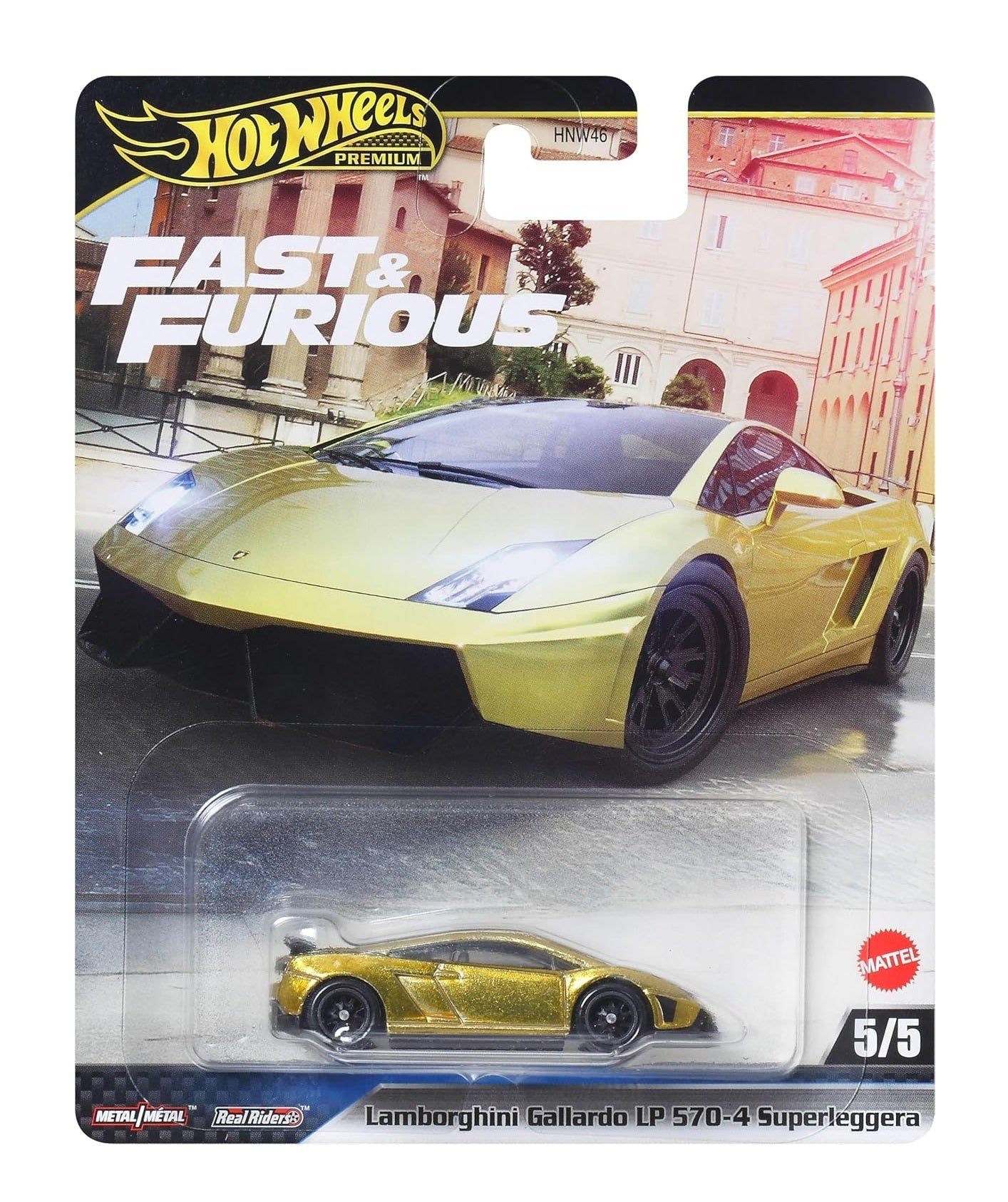 Hot Wheels Premium - Lamborghini Gallardo LP 570-4 Superleggera (Gold) Fast & Furious - Scala 1/64