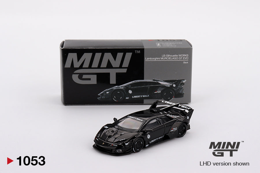 MINI GT - Lamborghini LB-Silhouette WORKS MURCIELAGO GT Evo Noir 2024 - Échelle 1/64 MGT01053-L