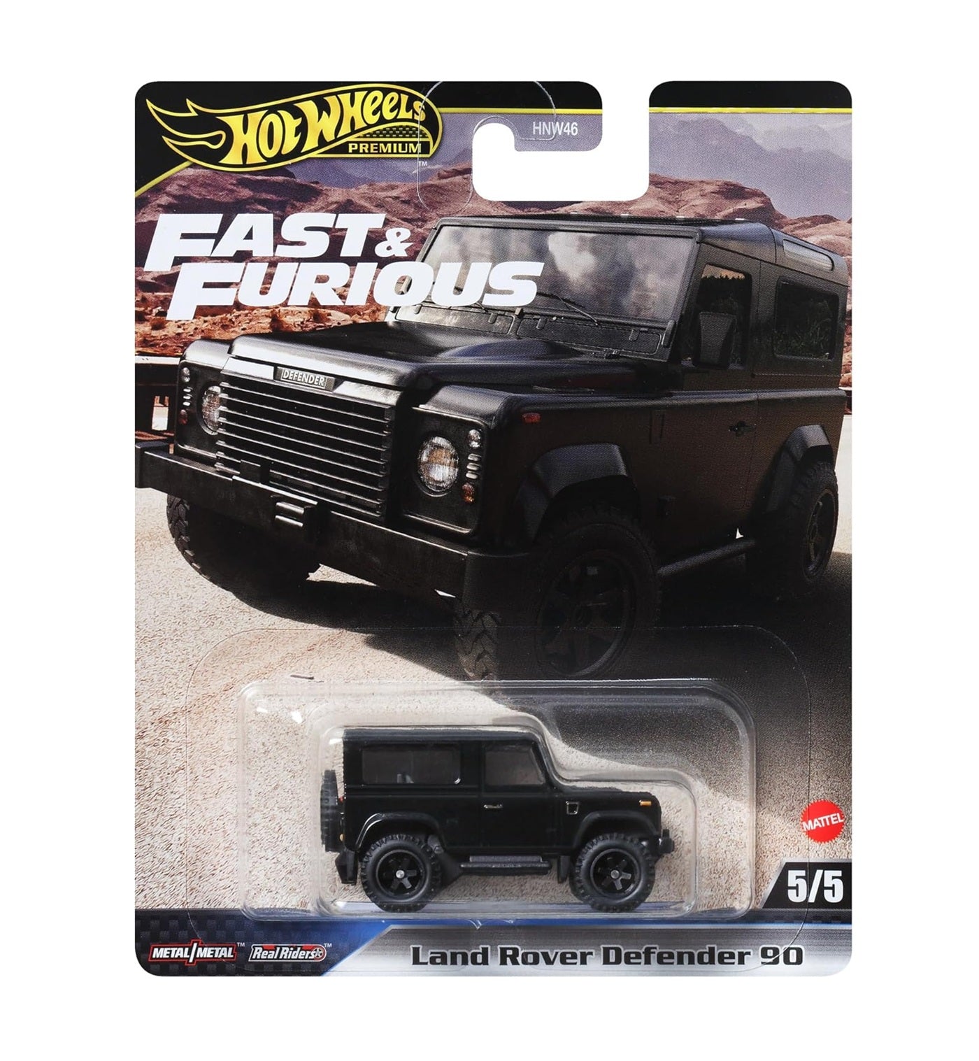 Hot Wheels Premium - Land Rover Defender 90 Black Fast & Furious - Scala 1/64