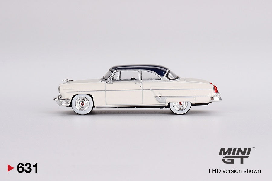 Mini GT - Lincoln Capri 1954 Arctic White / Atlantic Blue - Scala 1/64 MGT00631