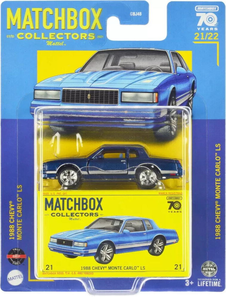 Matchbox - Chevrolet Monte Carlo LS 1988 #21 - Matchbox Collectors - Scala 1/64 Circa