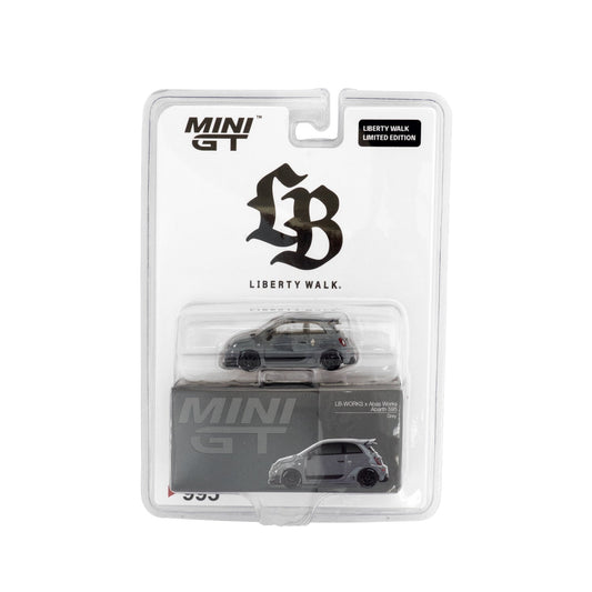 Mini GT LBWK Exclusives - Abarth 595 LB-WORKS x Abas Works Gray - Scale 1/64 MGT00995-LB Blister Packaging Liberty Walk