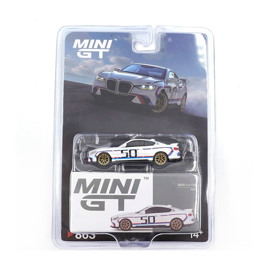 MINI GT BMW 3.0 CSL White - Mini GT - Scale 1-64 MGT00863-BL Blister Packaging