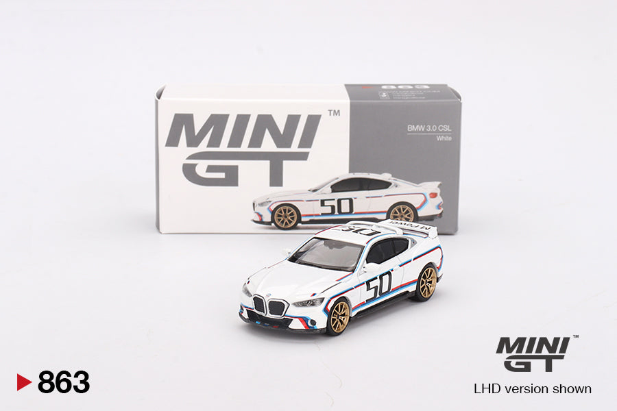 Mini GT - BMW 3.0 CSL White - Scala 1/64 MGT00863-L