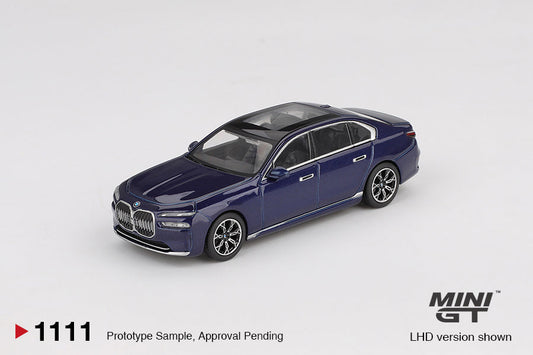 [PRE-ORDER] Mini Gt - BMW i7 xDrive60 Tanzanite Blue Metallic - Scale 1/64 MGT01111-L