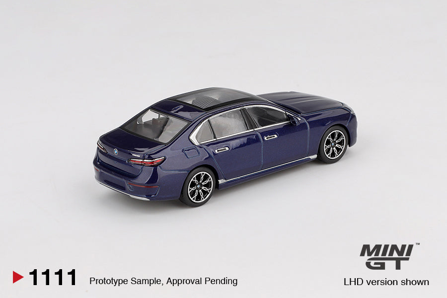 [PRE-ORDER] Mini Gt - BMW i7 xDrive60 Tanzanite Blue Metallic - Scale 1/64 MGT01111-L