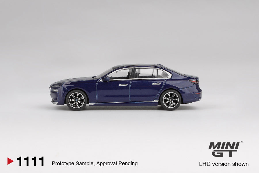 [PRE-ORDER] Mini Gt - BMW i7 xDrive60 Tanzanite Blue Metallic - Scale 1/64 MGT01111-L