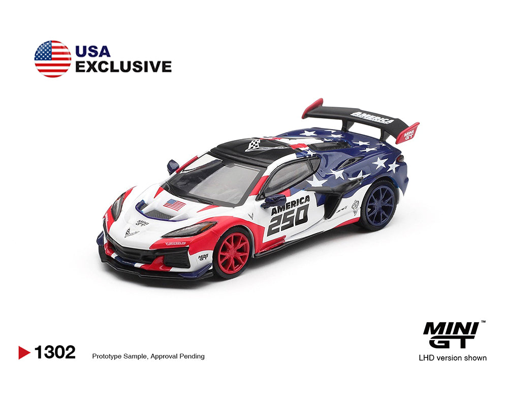 [PRE-ORDER] Mini GT - Chevrolet Corvette ZR1 America 250 USA Exclusive LHD - Limited Edition – Mijo Exclusives – Scala 1/64 MGT01302-BL