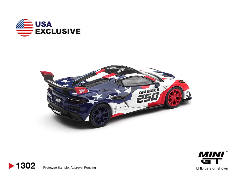 [PRE-ORDER] Mini GT - Chevrolet Corvette ZR1 America 250 USA Exclusive LHD - Limited Edition – Mijo Exclusives – Scala 1/64 MGT01302-BL