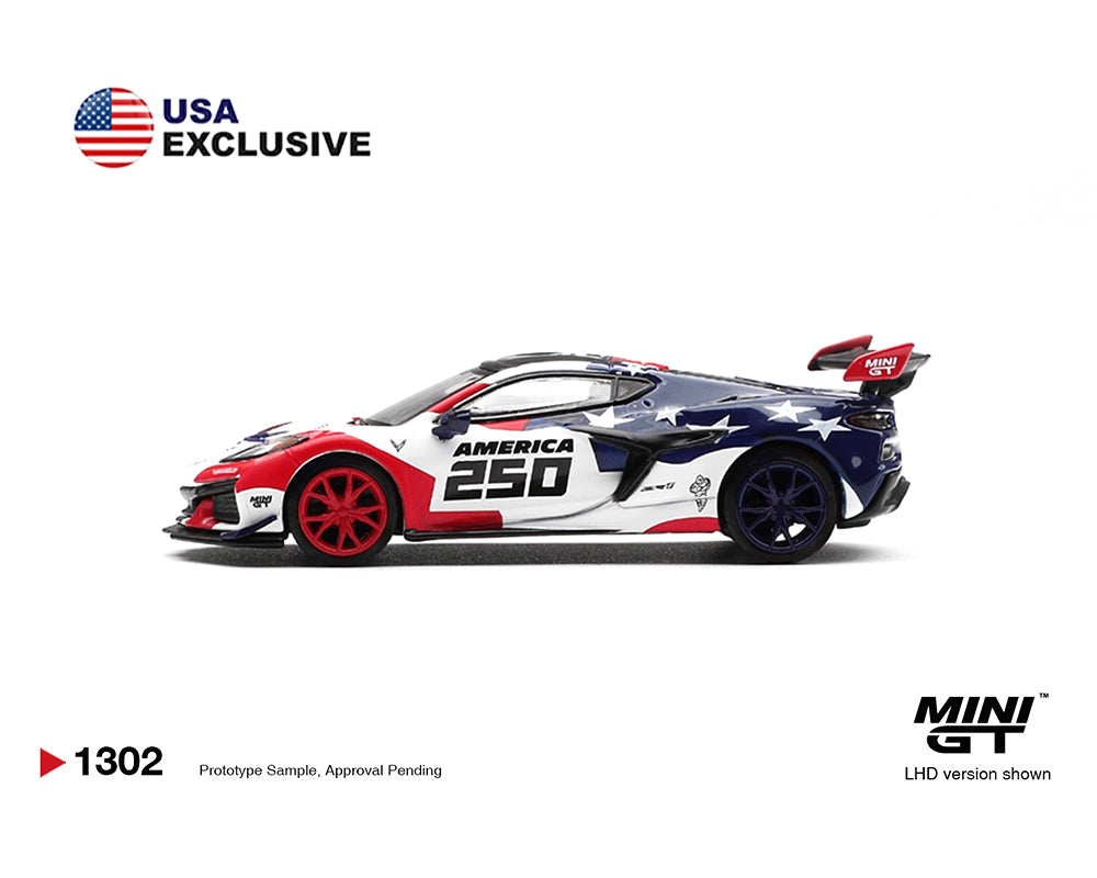 [PRE-ORDER] Mini GT - Chevrolet Corvette ZR1 America 250 USA Exclusive LHD - Limited Edition – Mijo Exclusives – Scala 1/64 MGT01302-BL