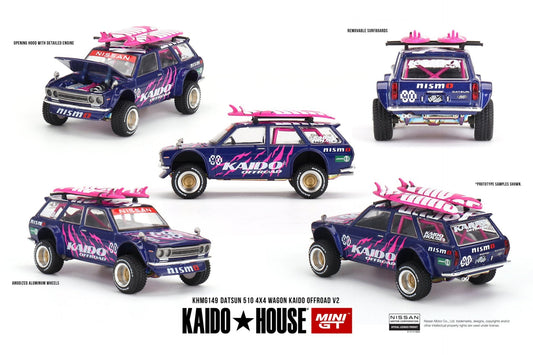 Mini GT - Datsun 510 4x4 Wagon Kaido Offroad V2 - KAIDO HOUSE - Scala 1/64 KHMG149
