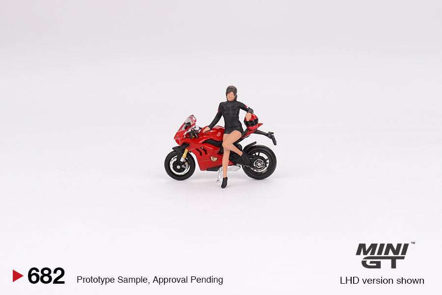 Mini GT - Ducati Panigale V4 S with Ducati Girl - Scale 1/64 MGT00682