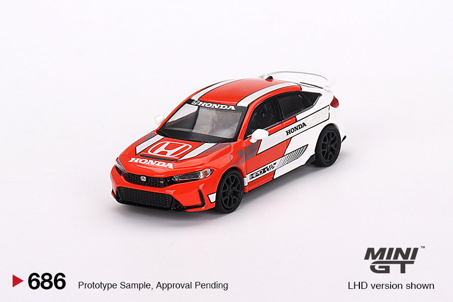 Mini GT - Honda Civic TYPE R 2023 Pace Car Red - Scale 1/64 MGT00686-L