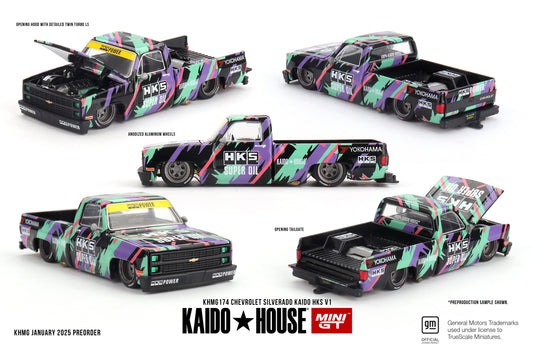 Mini GT - Chevrolet Silverado KAIDO HKS V1 - KAIDO HOUSE Scale 1/64 KHMG174