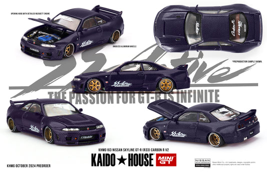 Mini GT - Nissan Skyline GT-R (R33) Active Carbon R V2 - KAIDO HOUSE - Scale 1/64 KHMG163