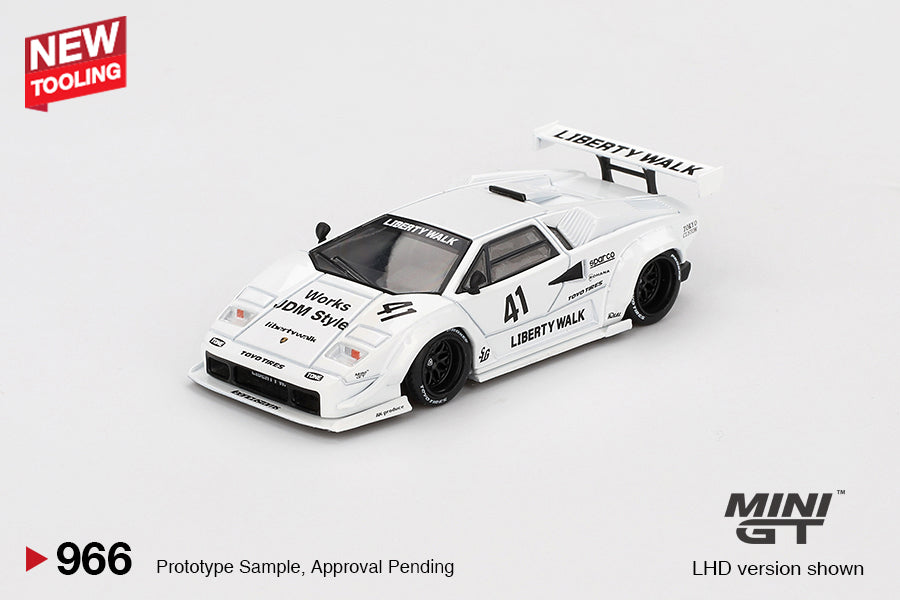 Mini GT - Lamborghini Countach LB-WORKS White 2024 Tokyo Auto Salon - Scala 1/64 MGT00966-L