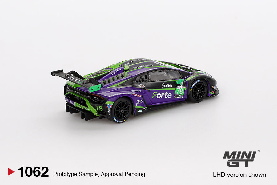 [PRE-ORDER] Mini Gt - Lamborghini Huracán GT3 EVO2 #78 Forte Racing 2024 IMSA Daytona 24 Hrs - Scale 1/64 MGT01062-L