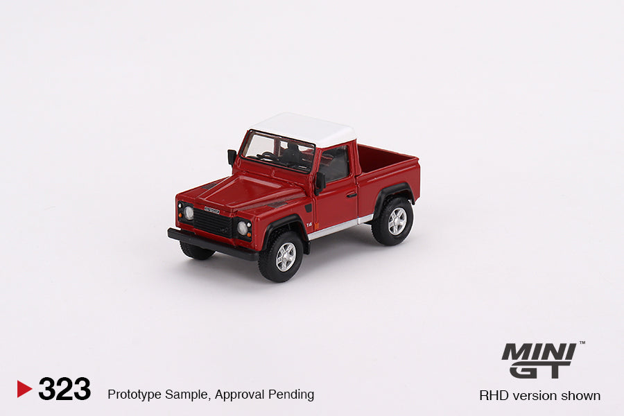 Mini GT - Land Rover Defender 90 Pickup Masai Red LDH - Scala 1/64 MGT00323