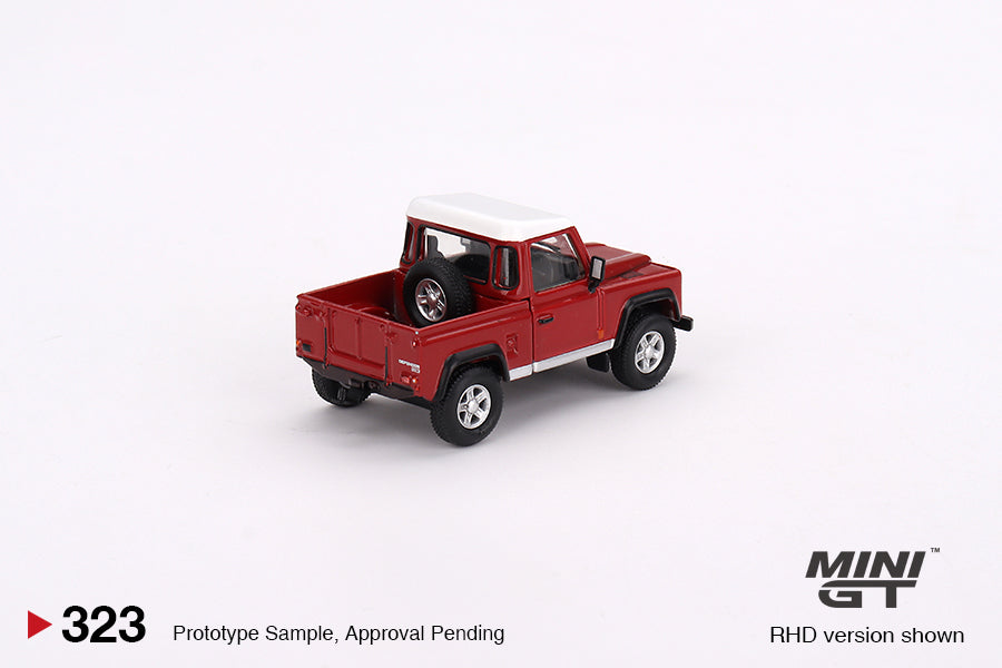 Mini GT - Land Rover Defender 90 Pickup Masai Red LDH - Scala 1/64 MGT00323