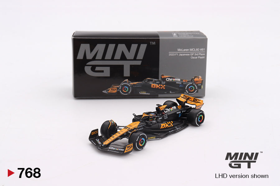 Mini GT - McLaren MCL60 #81 Oscar Piastri 2023 F1 2023 Japanese GP 3rd Place - Scale 1/64 MGT00768-L