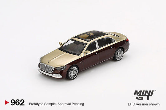 Mini GT - Mercedes-Maybach S 680 Gold / Dark Red Metallic LHD - Scale 1/64 MGT00962-L