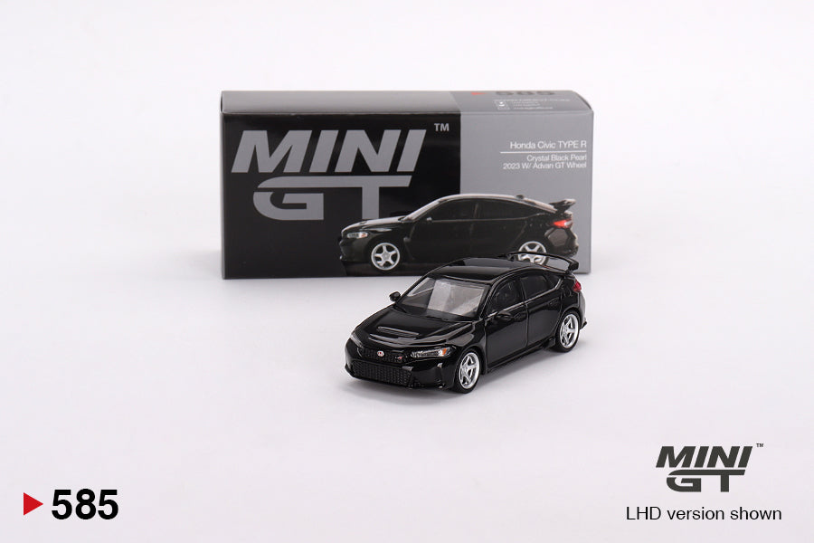 Mini GT - Honda Civic Type R Crystal Black Pearl 2023 W/ Advan GT Wheel - Scale 1/64 MGT00585