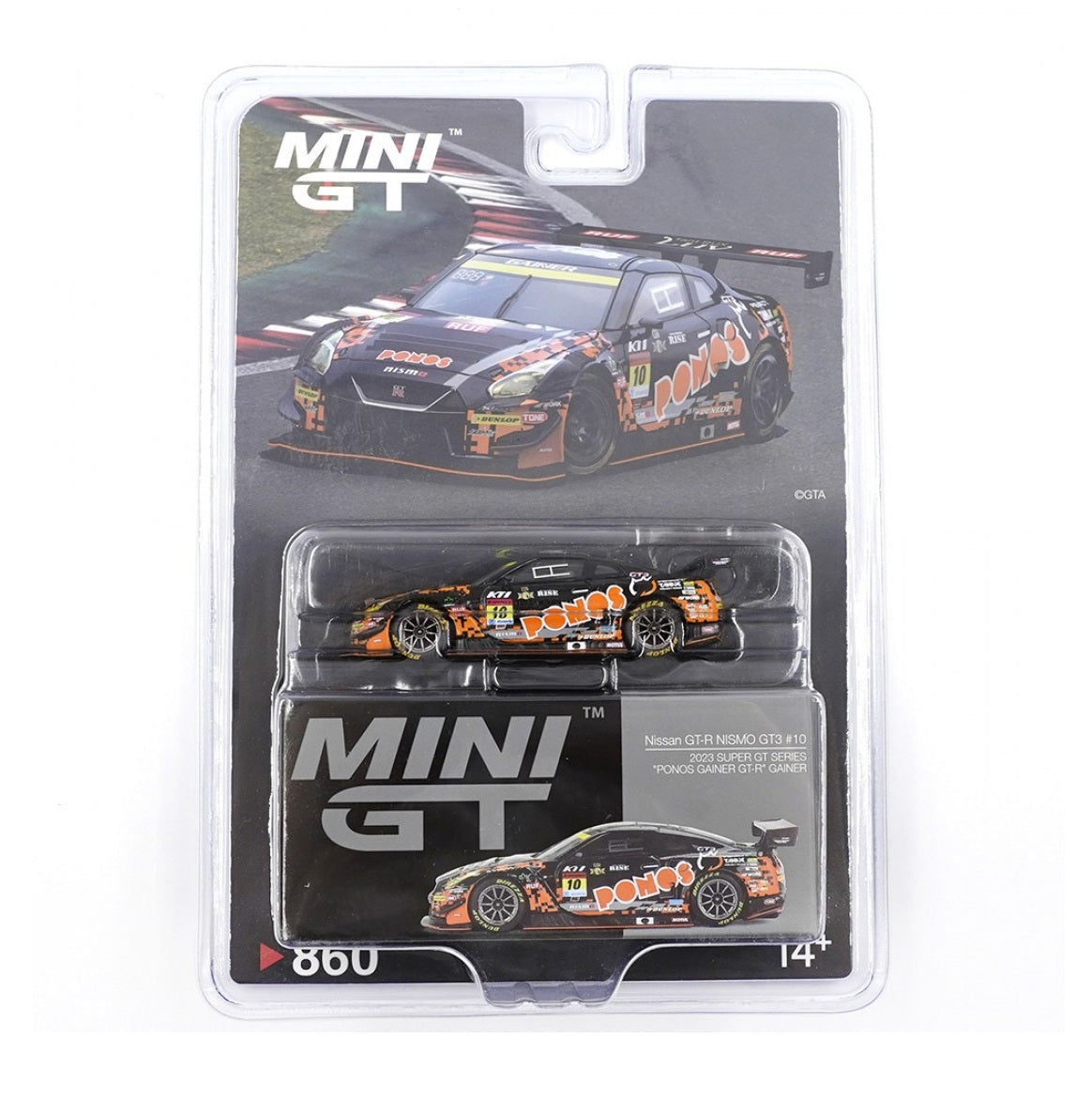 Mini GT - Nissan GT-R NISMO GT3 #10 "PONOS GAINER GT-R" 2023 SUPER GT SERIES - Scale 1/64 MGT00860-BL