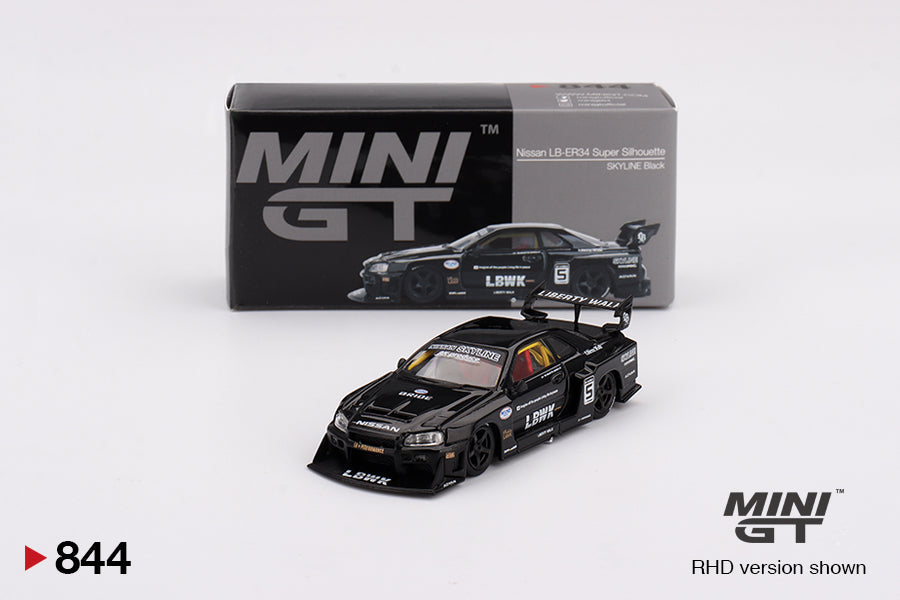 Mini GT - Nissan LB-ER34 Super Silhouette SKYLINE Black - Scale 1/64 MGT00844-R