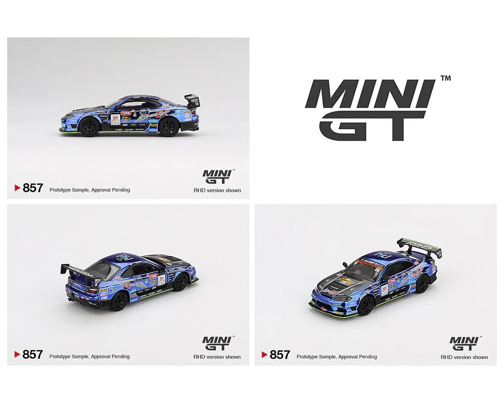 Mini GT - Nissan Silvia S15 D-MAX #46 D-MAX Racing 2023 D1 Grand Prix D1 - Scale 1/64 MGT00857-BL Blister Packaging